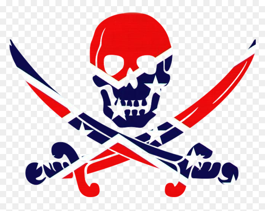 Black And White Stock Rebel Flag Clipart - Pirate Logo, HD Png Download - rebel flag png