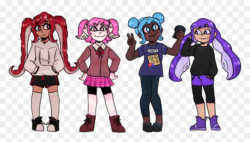 New Inkling Girl Hairstyles, HD Png Download - pigtails png