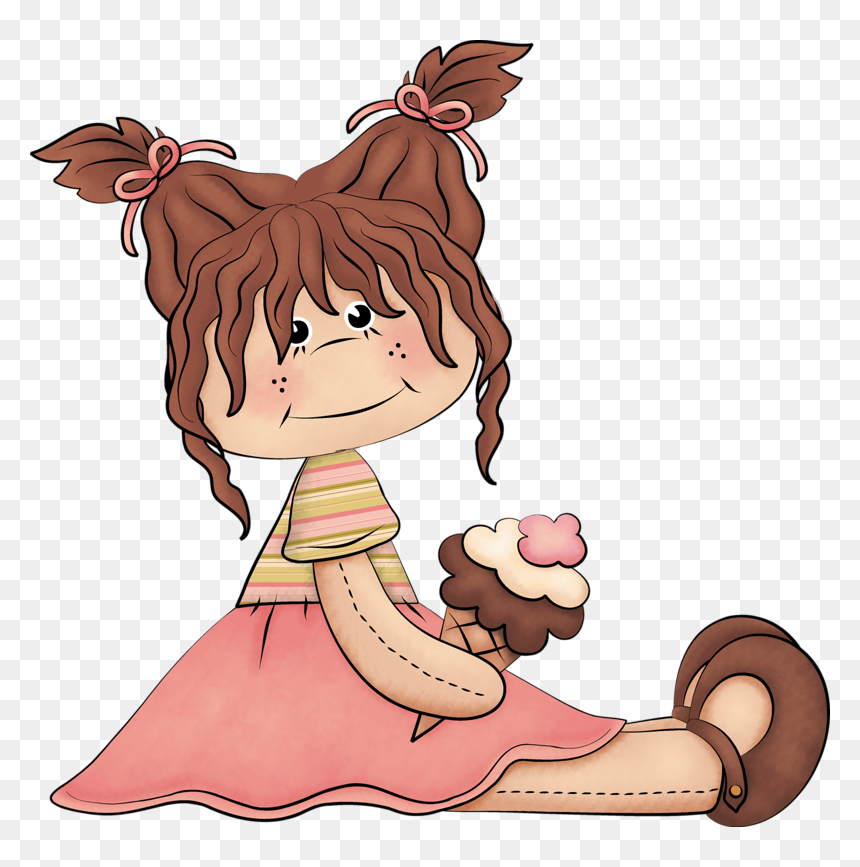 View Album On Yandex - Eating An Ice Cream Drawing, HD Png Download - pigtails png
