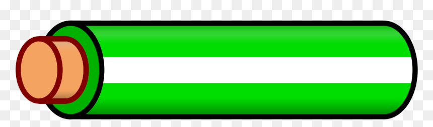 Wire Green White Stripe - Brown Wire With Yellow Strip, HD Png Download - white stripe png