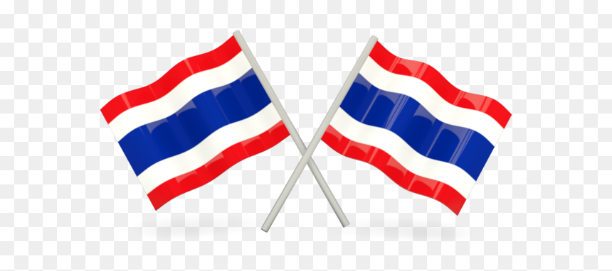 Two Wavy Flags - Myanmar And Thailand Flag, HD Png Download - thai flag png