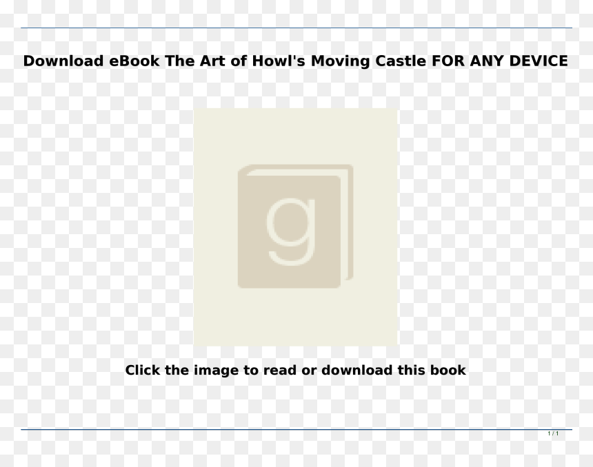 E-book, HD Png Download - howl's moving castle png