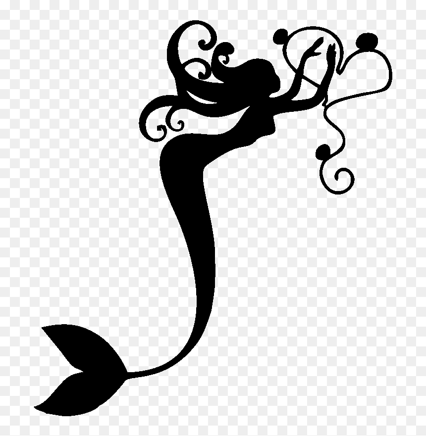 Amazon Mermaid Wall Stickers, HD Png Download - mermaid tail silhouette png