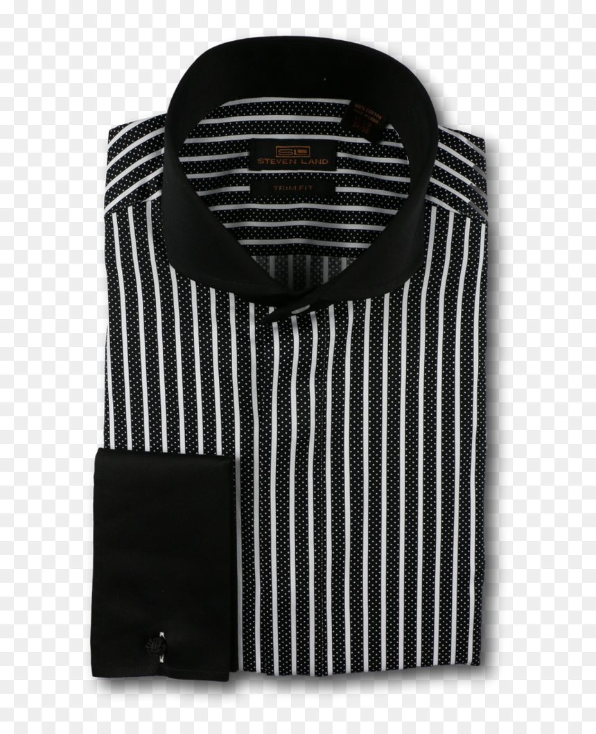 Steven Land Mens Black White Stripe Design Black Collar - Pocket, HD Png Download - white stripe png