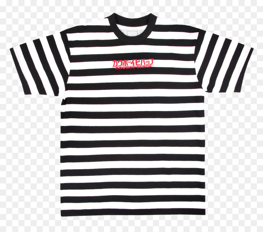 Cowboy Bebop Black And White Stripe Tee - Levi's Striped T Shirt, HD Png Download - white stripe png