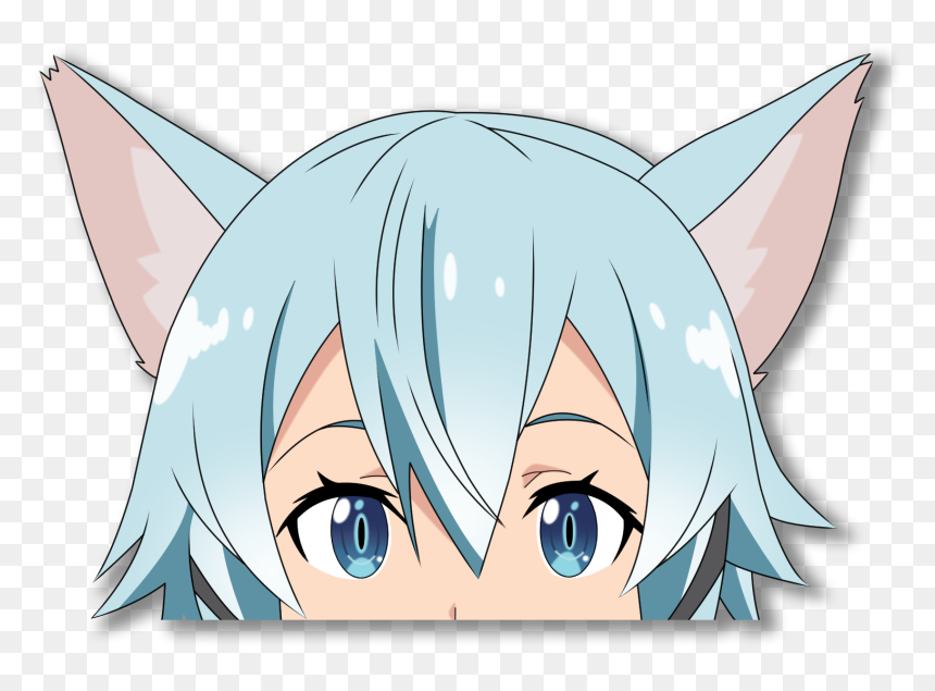 Image Of Sinon Neko Peeker のぞき - Sinon, HD Png Download - neko ears png