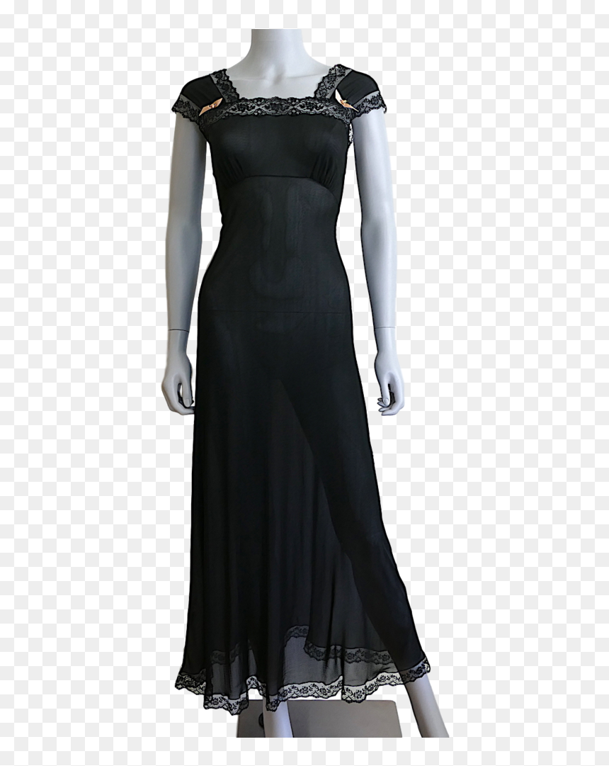 40snightgown Frontfull2 Clipped - Cocktail Dress, HD Png Download - lace trim png