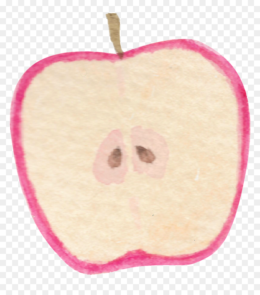 Hand Painted Watercolor Apple Cut Surface Transparent - Apple, HD Png Download - granny png