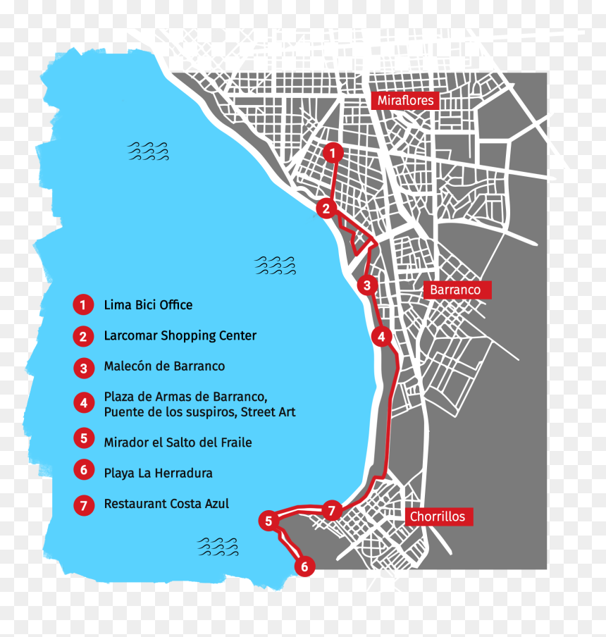 Map Bohemian And Beach Tour, Lima - Map, HD Png Download - bohemian png