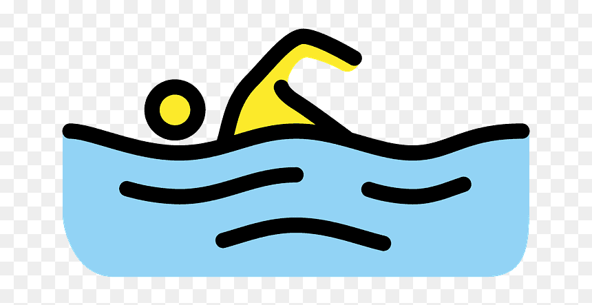 Man Swimming Emoji Clipart - Clip Art, HD Png Download - swimming silhouette png