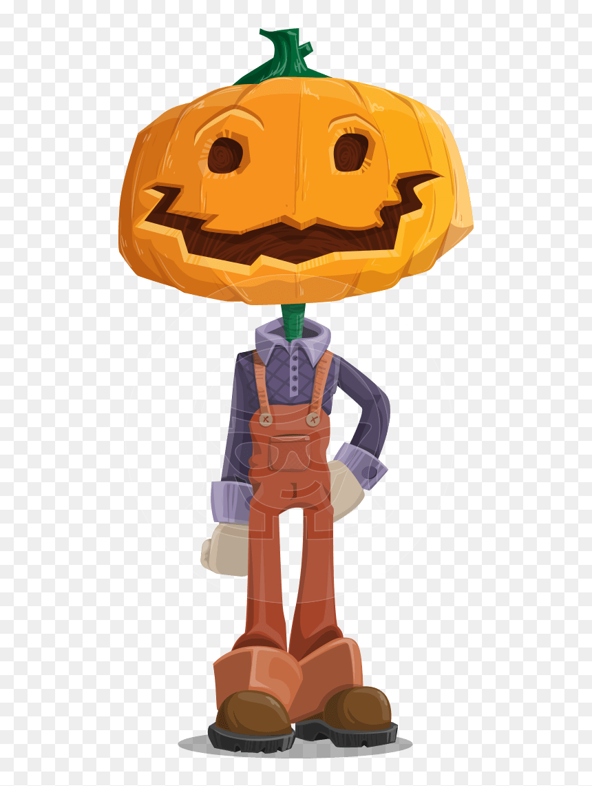 Transparent Pumpkin Head Png - Cartoon, Png Download - pumpkin head png