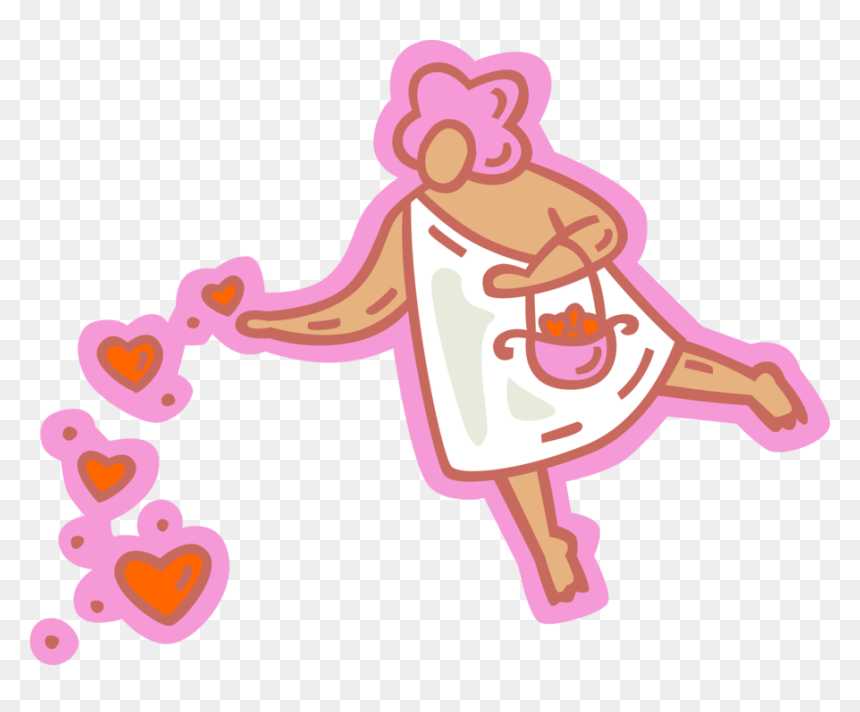 Vector Illustration Of Cupid God Of Desire And Erotic - Cartoon, HD Png Download - hearts vector png