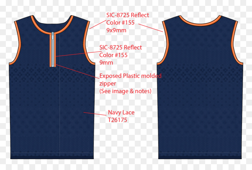 T055- Navy Reflective Trim@4x - Sweater Vest, HD Png Download - lace trim png