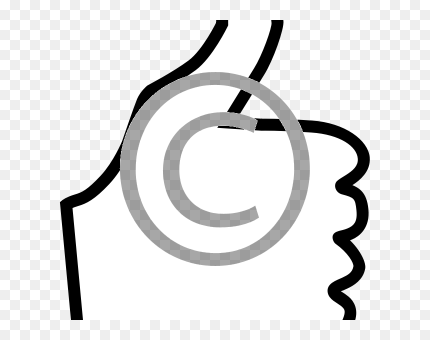 Thumb Clipart Black And White, HD Png Download - thumbs up .png