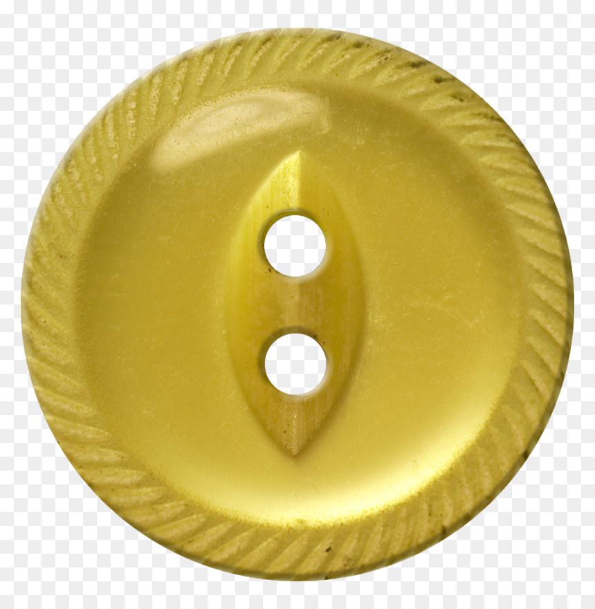 Button With Incised Border And Almond-shaped Center, - Pretty Button Transparent Background, HD Png Download - yellow button png