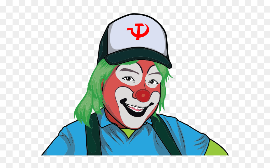 Clown Illustration With Hammer - Clip Art Of Clown Boy, HD Png Download - clown hair png