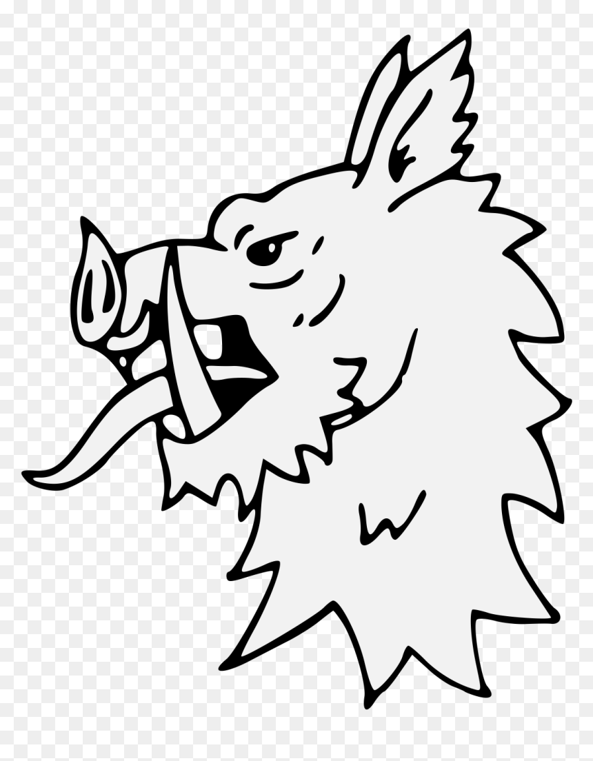 Boar"s Head Erased - Cartoon, HD Png Download - boar png