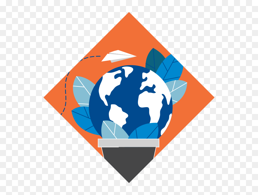 Illustration Of Paper Airplane Flying Around A Globe - Graphic Design, HD Png Download - flying paper png