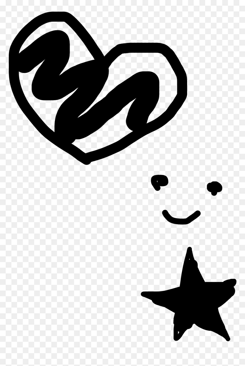 #heart #smile #star #doodle #doodleblack #simpledoodle - Illustration, HD Png Download - star doodle png