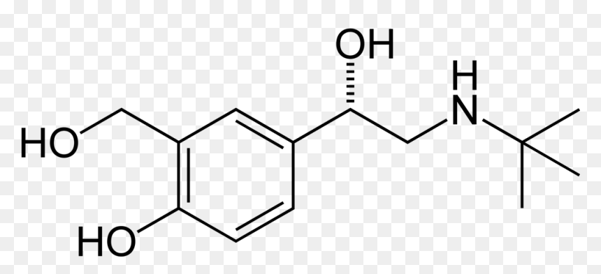Salbutamol S Enantiomer 2d Skeletal - S Salbutamol, HD Png Download - sal png