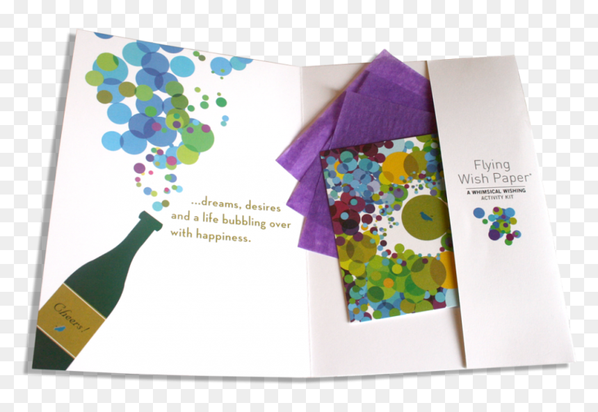 A Greeting & A Gift Combine In These Sweet Flying Wish - Greeting Card, HD Png Download - flying paper png