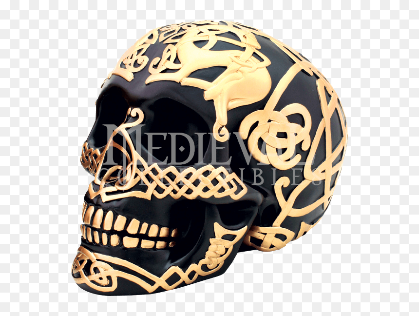 Black And Gold Celtic Skull - Celts, HD Png Download - gold skull png