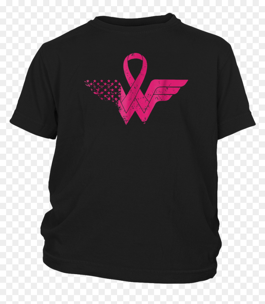 Super Hero Breast Cancer Awareness With Pink Ribbon - Active Shirt, HD Png Download - breast cancer awareness ribbon png
