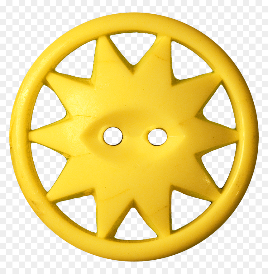 Button With Ten-pointed Star Inscribed In A Circle, - Inscribed Figure, HD Png Download - yellow button png