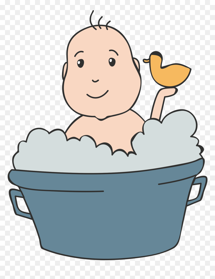 Baby In Bath Tub Vector - Clip Art, HD Png Download - baby vector png
