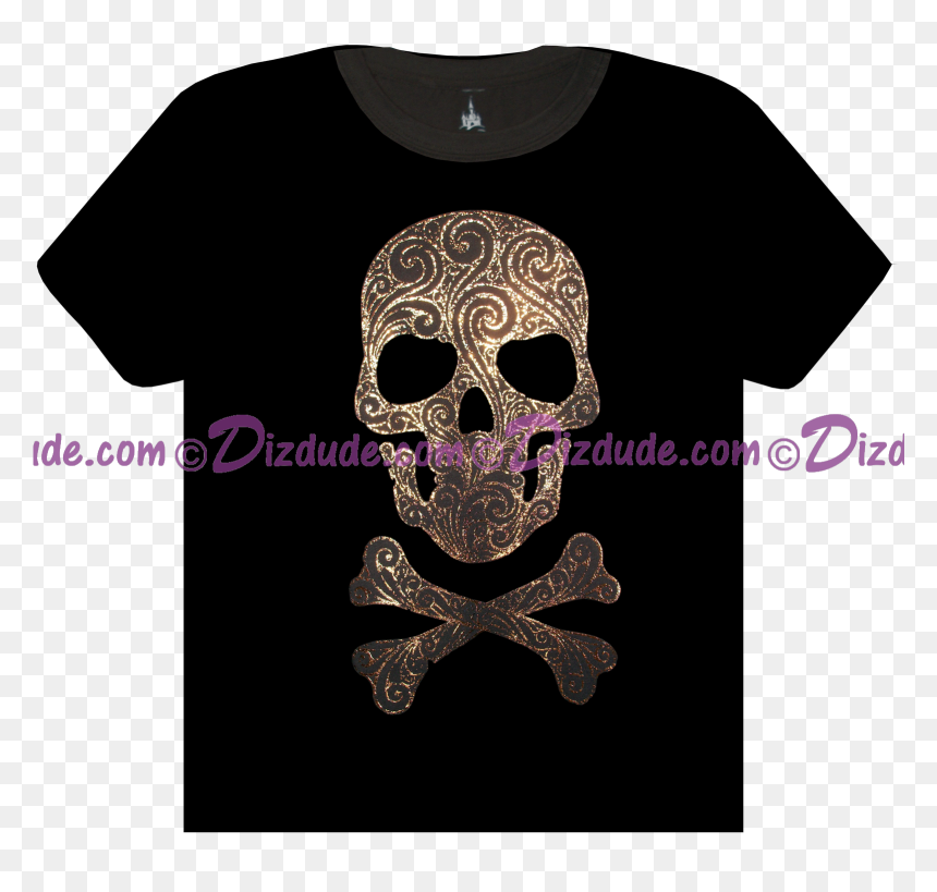 Disney"s Pirates Of The Caribbean Girls Gold Skull - Skull, HD Png Download - gold skull png
