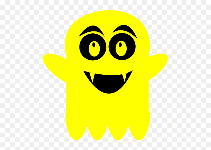 Yellow Ghost Clipart, HD Png Download - cartoon ghost png