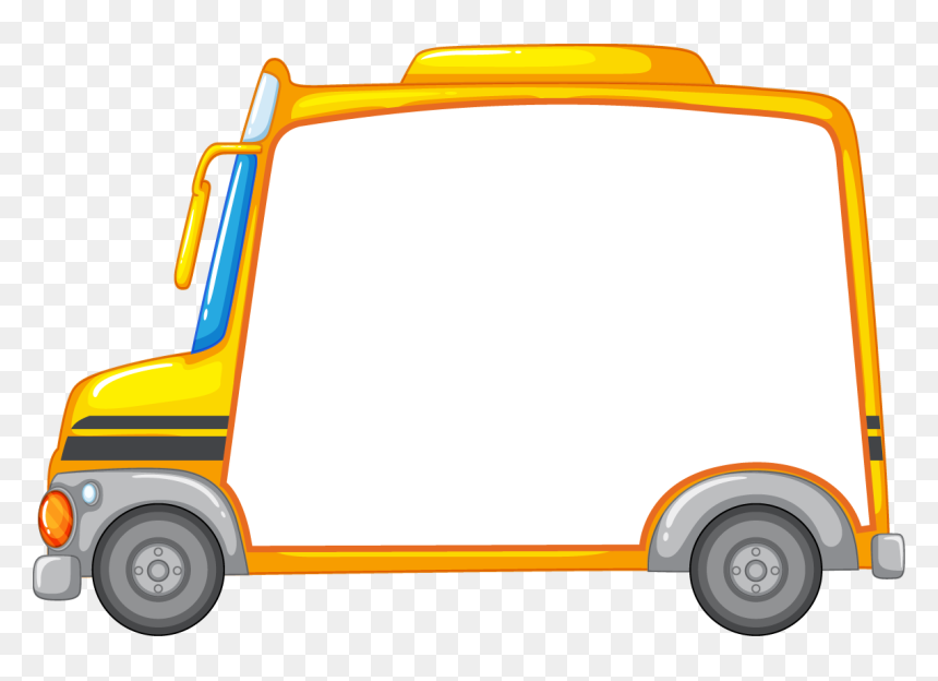 Cute School Background Cartoon, HD Png Download - school bus clipart png