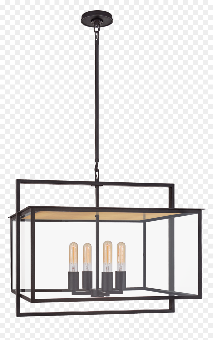 Visual Comfort Ian K. Fowler Halle 4 Light Aged Iron, HD Png Download - hanging lantern png