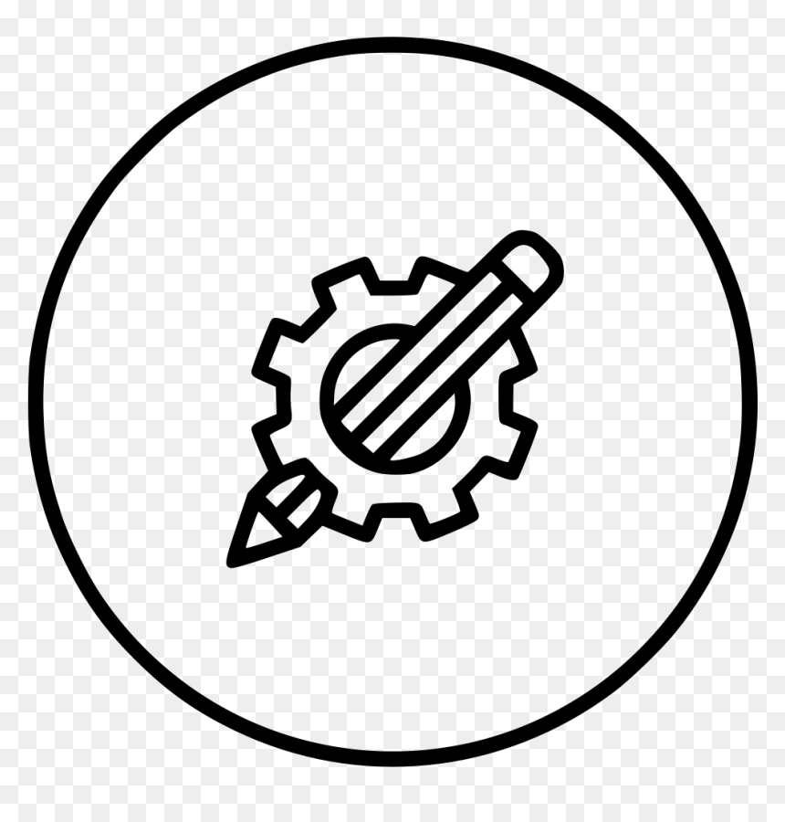 Drawing Pencil Geometry Setting Gear Design - Optimization Black And White, HD Png Download - drawing pencil png