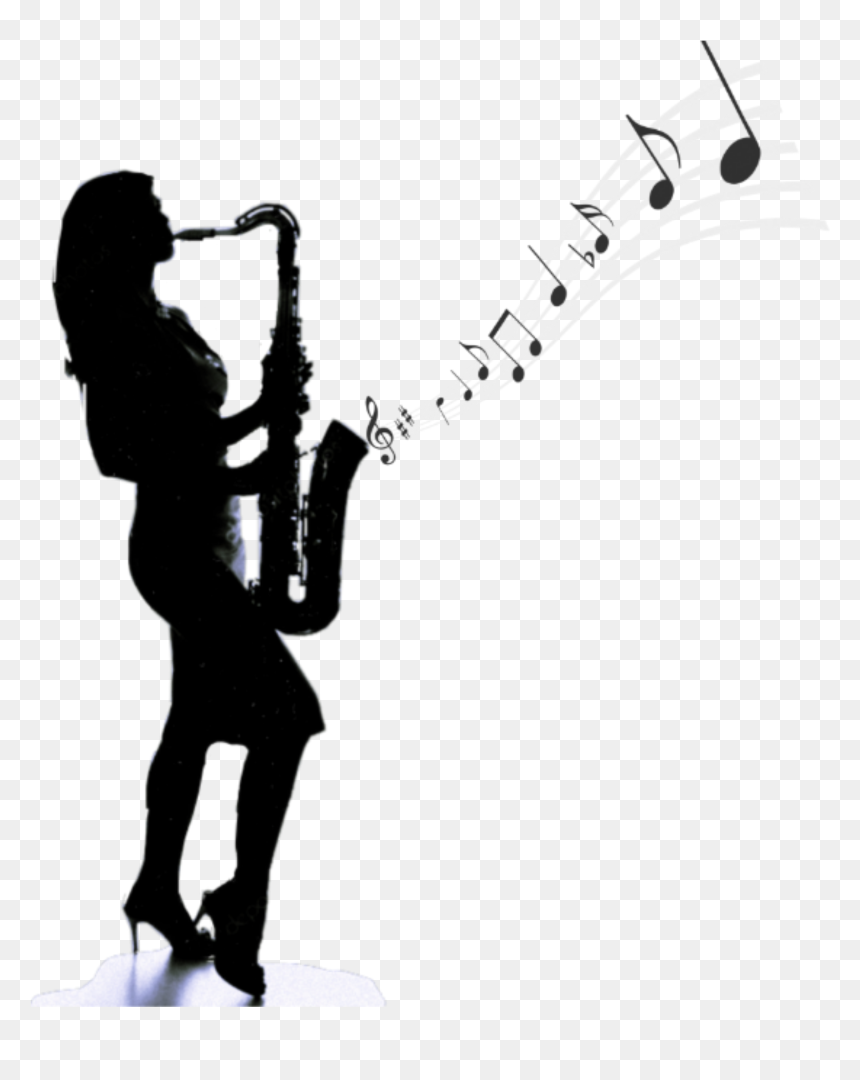 #freetoedit #sticker #saxophone #saxofon #music #musica - Silhouette, HD Png Download - saxophone silhouette png