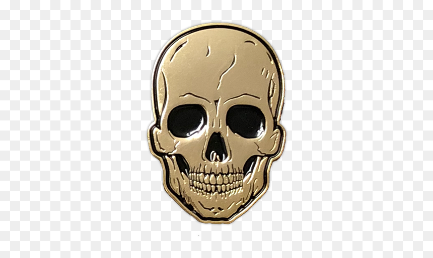 Gold Skull Enamel Pin By Seventh - Skull Pin, HD Png Download - gold skull png