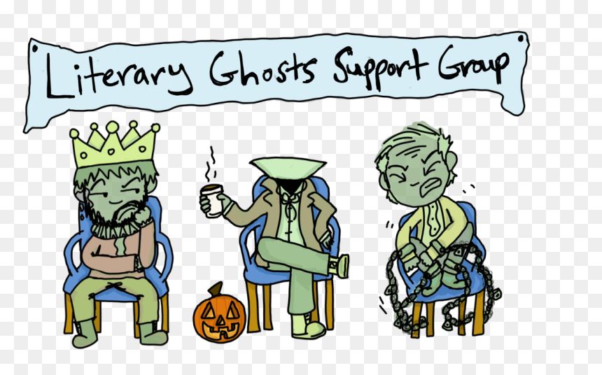 It"s Tough Being A Classic Literature Ghost - Cartoon, HD Png Download - cartoon ghost png
