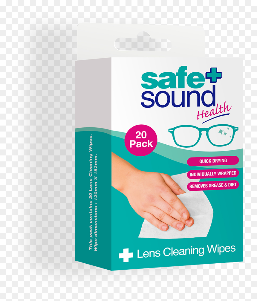 Safe And Sound Health Lens And Glasses Cleaning Wipes - Sterile Eye Pads, HD Png Download - dirt smudge png
