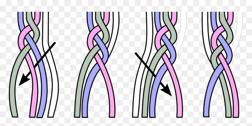 Dutch Braid Graphic - Step By Step Beginner Dutch Braid, HD Png Download - braids png