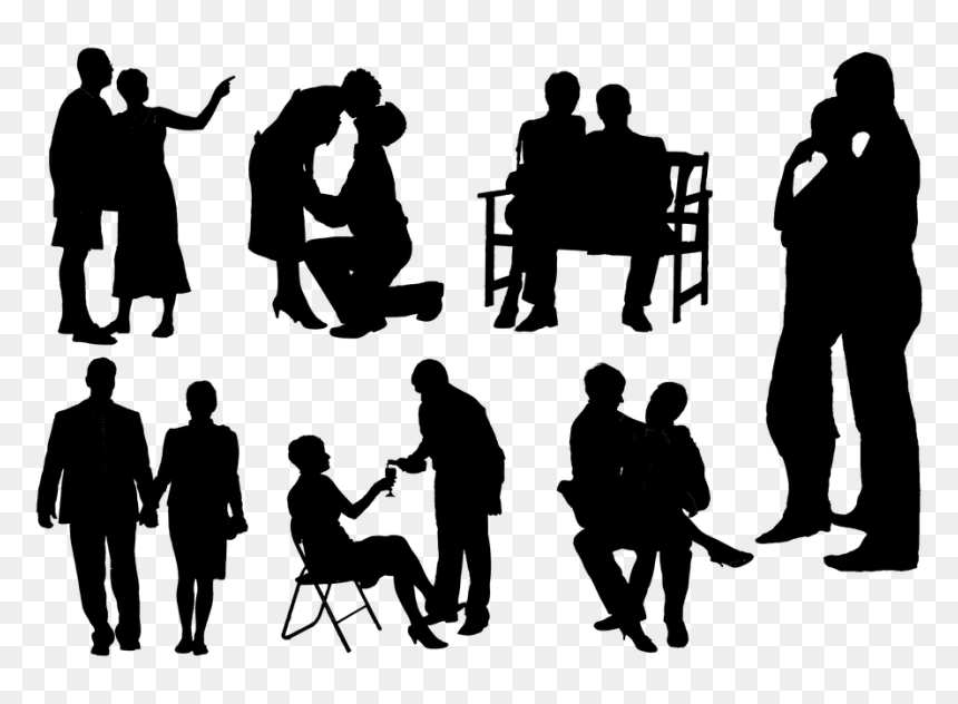 Silhouette, HD Png Download - black couple png