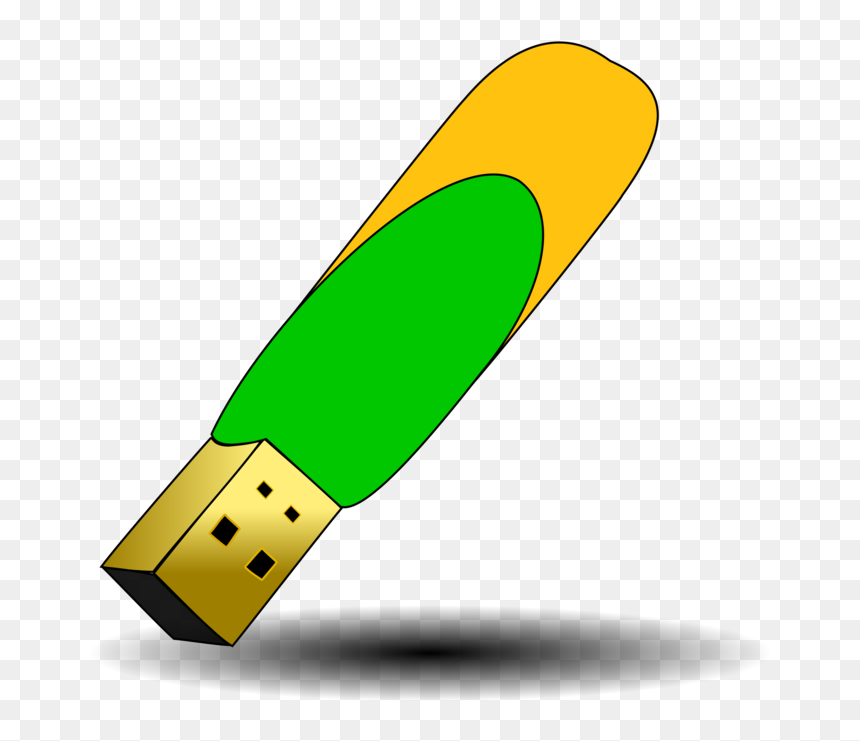 Skateboarding Equipment And Supplies,yellow,usb Flash - Usb Flash Drive, HD Png Download - flash drive png