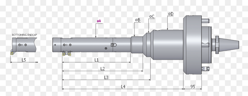 Zx Modular Boring Tool Diagram - Gun Barrel, HD Png Download - boring png