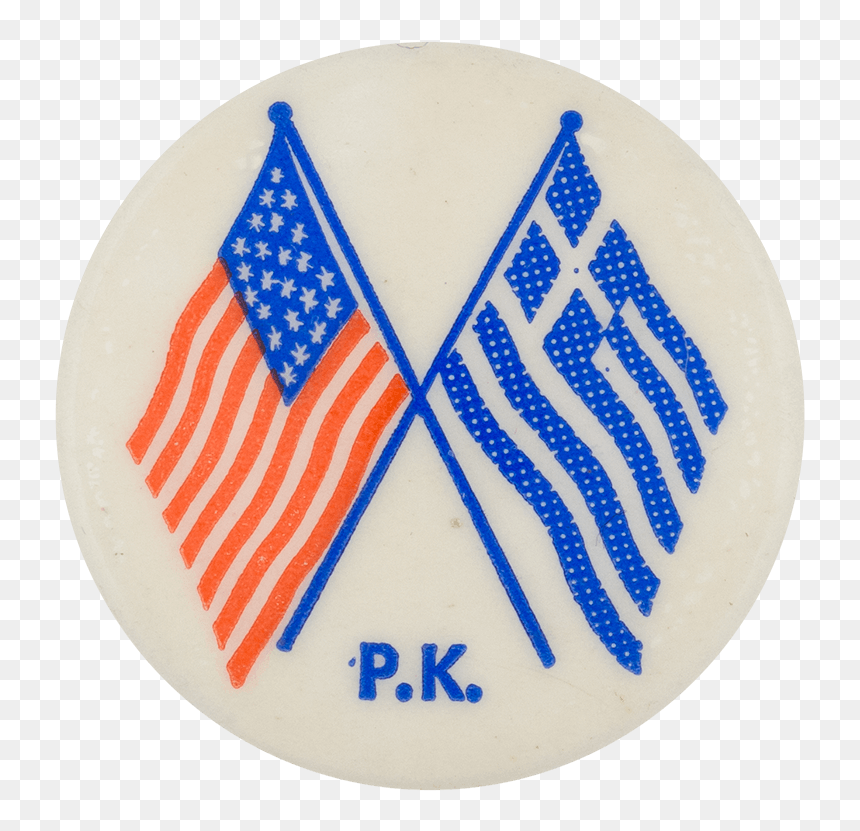 American And Greek Flags - Circle, HD Png Download - waving us flag png