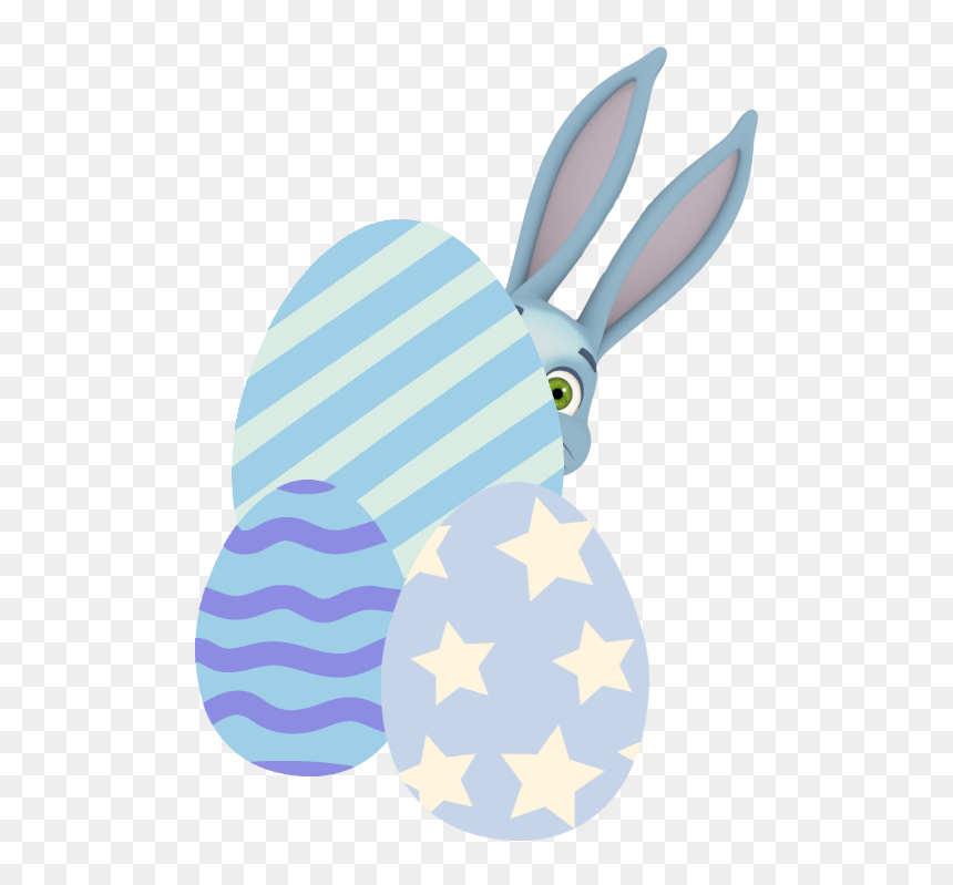 Easter Bunny Hiding Behind Easter Eggs - Illustration, HD Png Download - easter bunny ears png