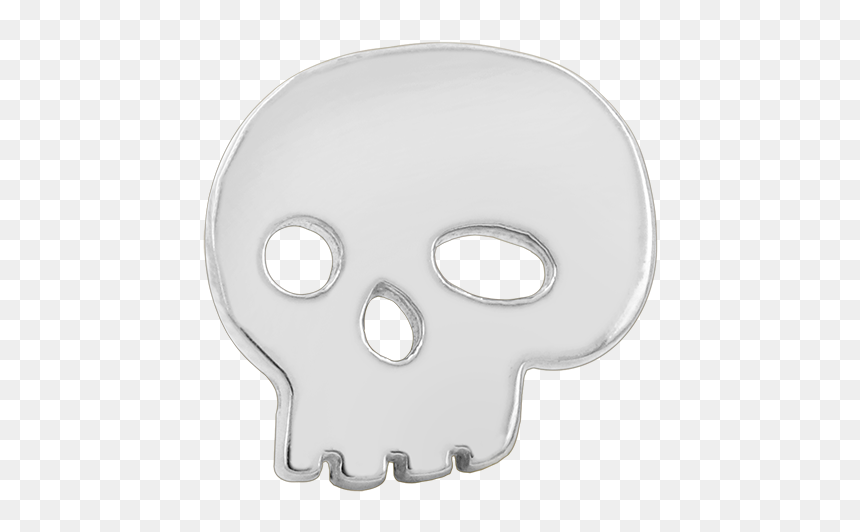 14ct White Gold Skull End - Skull, HD Png Download - gold skull png