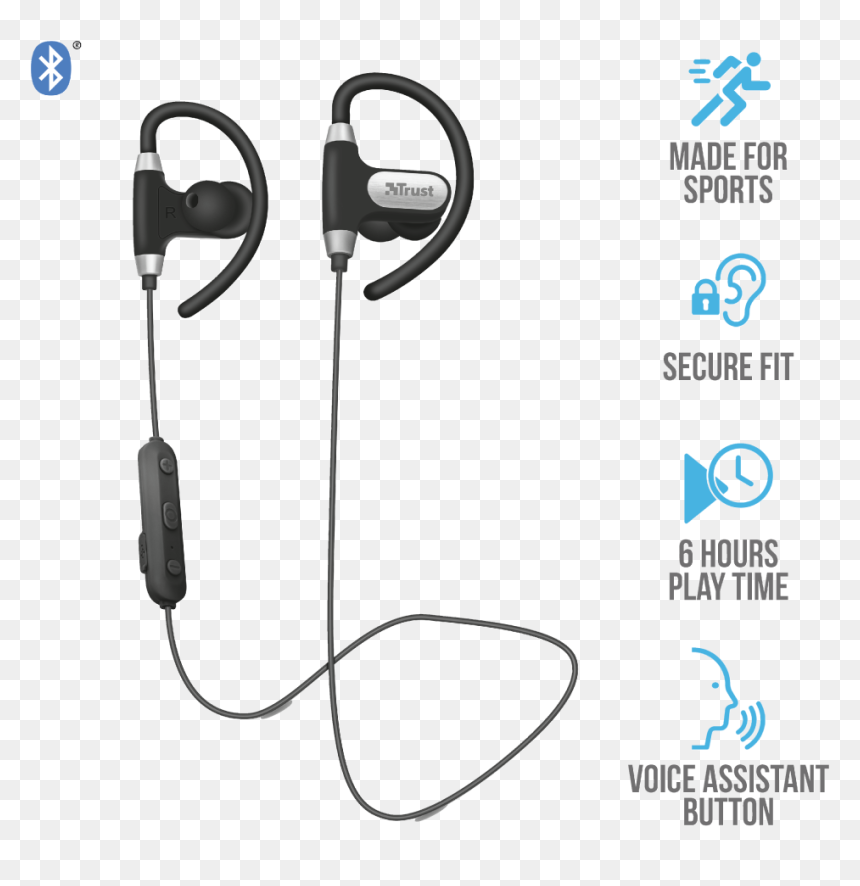Usan Bluetooth Wireless Sports Earphones - Bluetooth, HD Png Download - earphones png