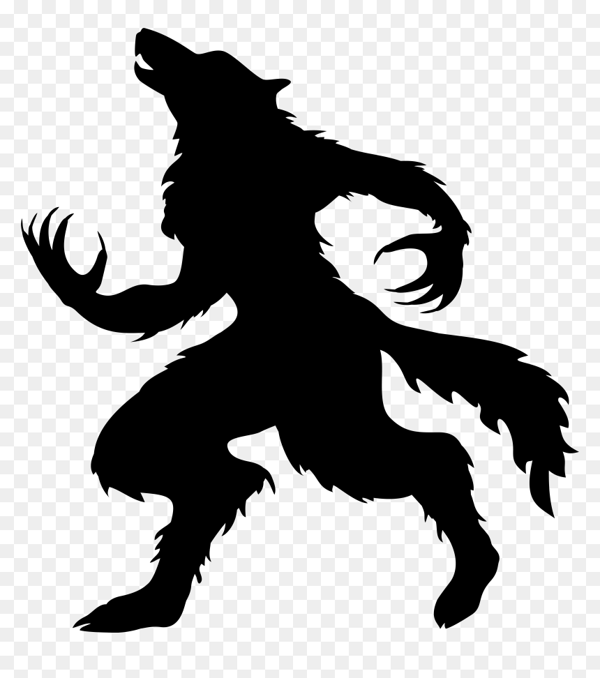 Horse Halloween Clipart Clip Black And White Werewolf, HD Png Download - moon silhouette png