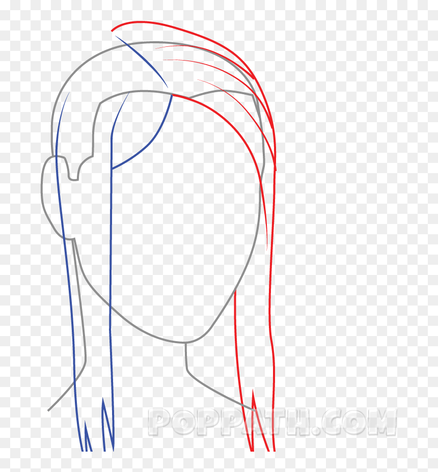 Ponytails Drawing At Getdrawings - Line Art, HD Png Download - chalk drawings png