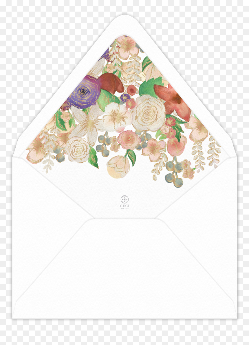 Watercolor Invitation Envelope Liner - Garden Roses, HD Png Download - watercolor roses png