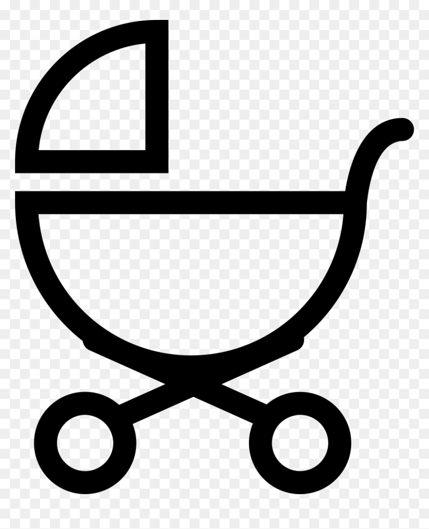 Baby Stroller Outline Of Side View - Kinderwagen Icoon, HD Png Download - baby stroller png